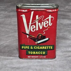 Vintage Velvet Pocket Tobacco Tin (Hinged) 1930s–40s
